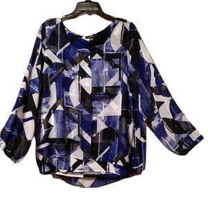 Alfani Sheer Overlay Top sz L